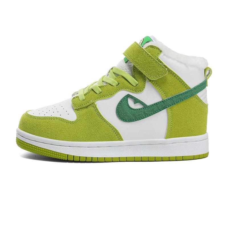 **Çocuklar İçin Yumuşak Pamuklu Yüksek Bilekli Spor Ayakkabıları**: Air Force 1, Skate ve Dunk Basketbol Stilleri**