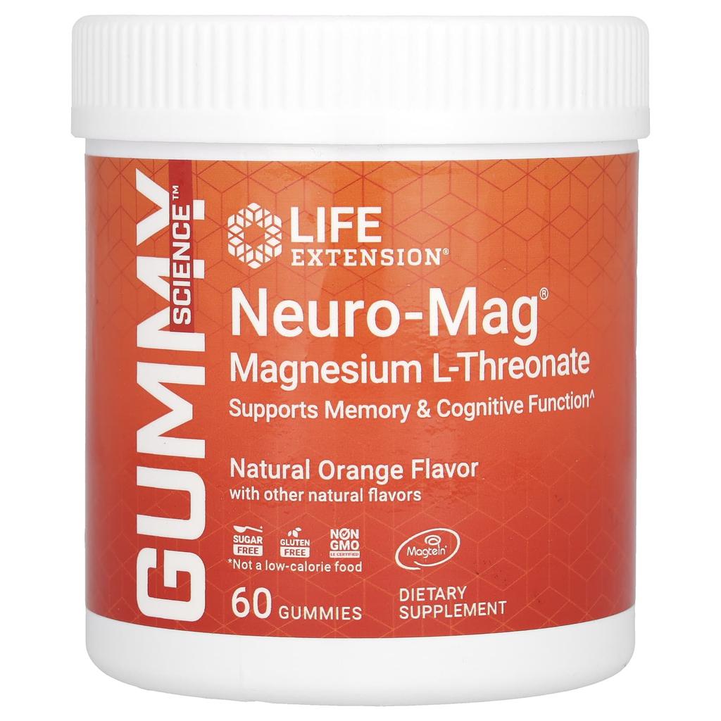 Neuro-Mag, Magnesium L-Threonate, Natural Orange, 60 Gummies