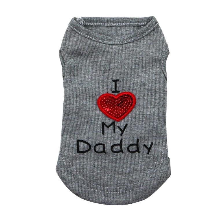 Pet Dog Clothes - Daddy & Mommy Ribbed Vests, 4 Styles for Spring, Summer, Autumn