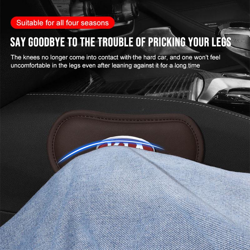 1Pcs Leather Car Pillow Car Knee Pad Elastic Memory Foam Leg Pad For Kia Rio Sportage R K3 K4 K5 K6 K7 K8 Ceed Sorento Cerato Soul