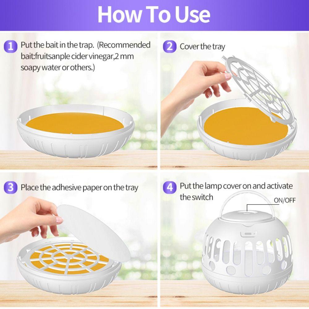 Type-C Rechargeable Pet Fleas Traps Non-toxic Automatic Pest Catcher  Pest Catching Artifact
