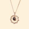 Love Memory Necklace: Projects 'I Love You' in 100 Languages, TikTok-Style Couple's Copper Clavicle Chain