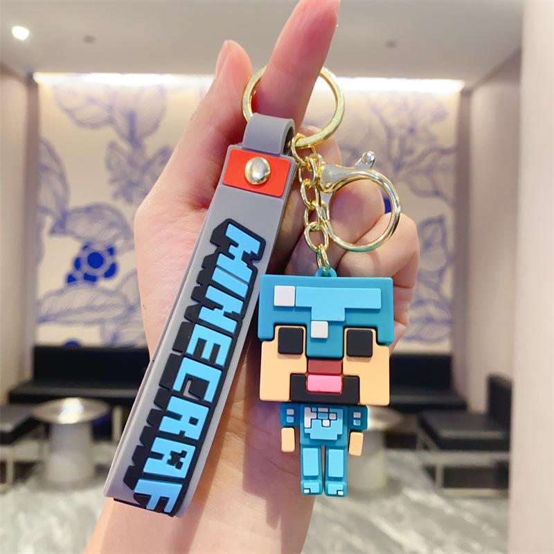 Game Minecraft Keychain, Creative Cartoon Pendant Game Merchandise Small Gift