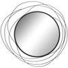 Round Black Wireframe Metal Mirror Modern Style Decoration Diameter 65 Cm