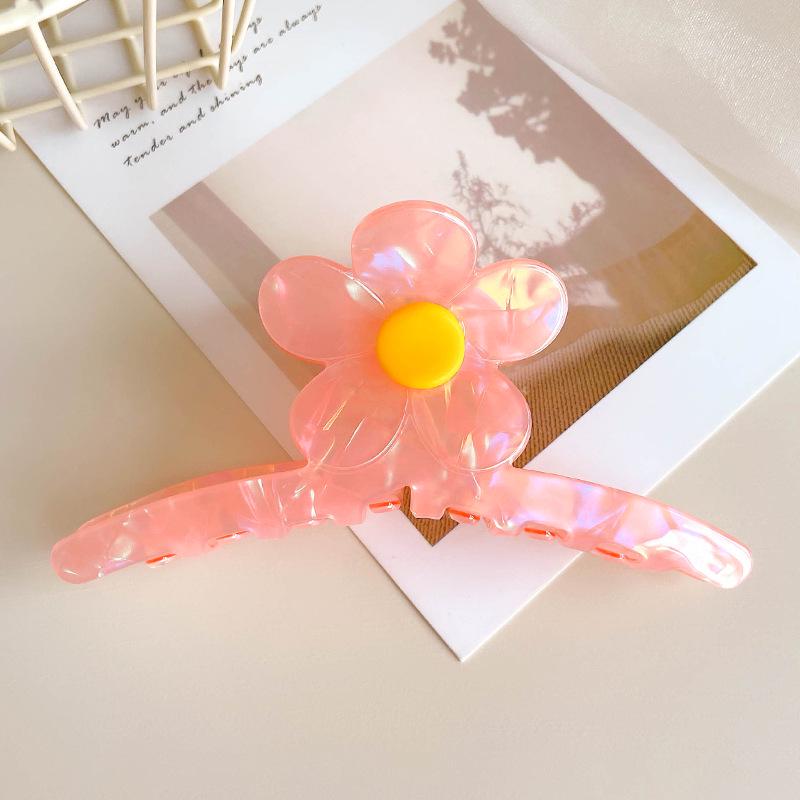 Xiaweiyi Fresh Floral Hair Claw Clip: Super Fairy, Simple, Large Shark Clip for Ponytails and Updos