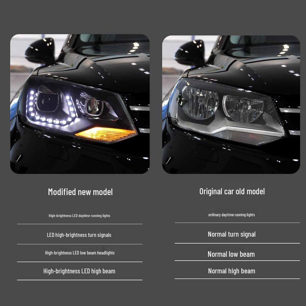 LED Headlight Assembly with Xenon and Turn Signals for 11-15 VW Touareg