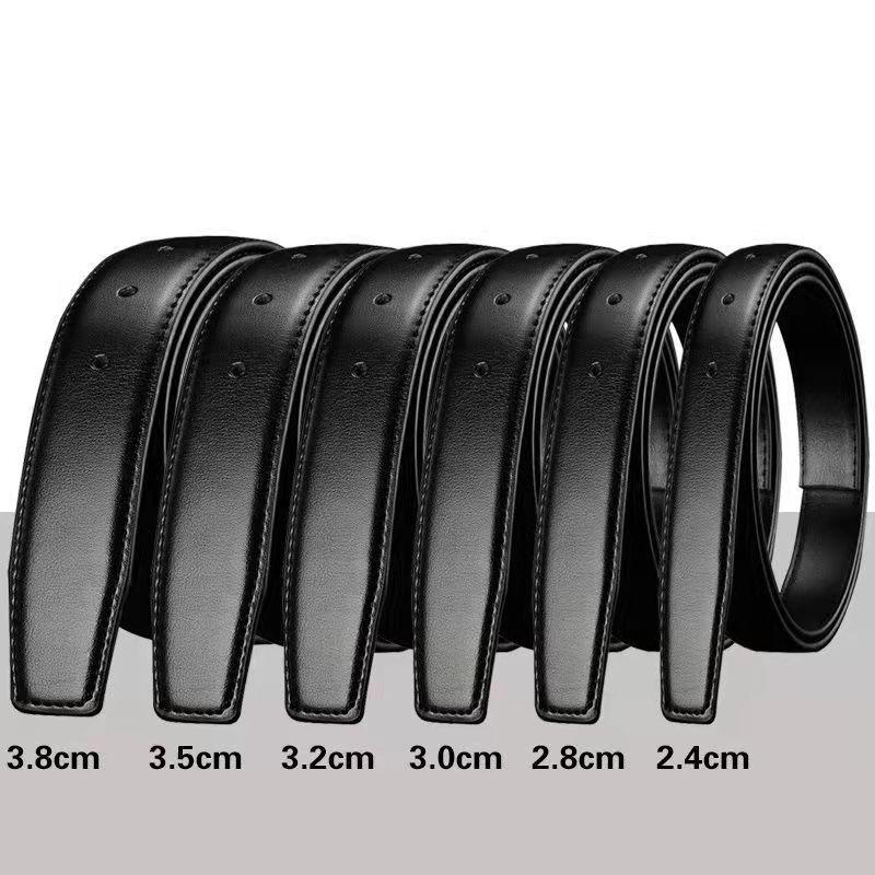 Men's Genuine Perforated Leather Belt Strap, Needle Buckle, 3.2 Cowhide, No Buckle Included, 3.0 Width.