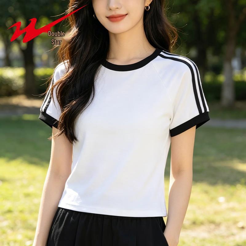 Shuangxing Women's Short Sleeve Round Neck T-Shirt