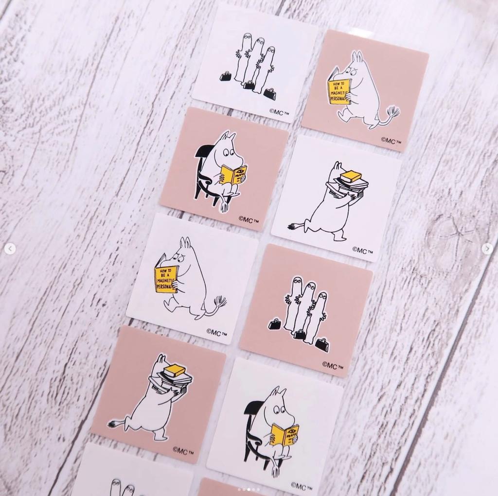 Indigo Moomin Gift Wrapping Book MS163 Stickers, White,