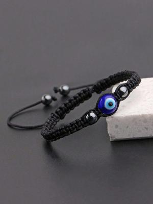 Fashionable and Popular 1pc Boho Evil Eye Detail Bead Decor String Bracelet For Men For Daily Decoration for Jewelry Gift and for a Stylish Look