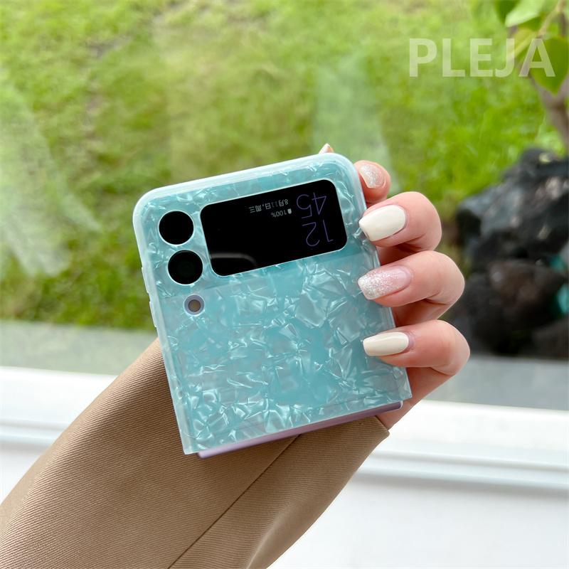 

Цветной лазерный чехол для телефона Conch Shell для Samsung Galaxy Z Flip 5 4 3, симпатичные защитные чехлы для Z Flip3 Flip4 Flip5 5G Funda For-Z Flip5