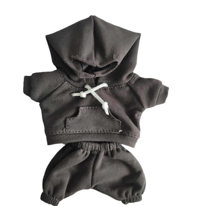 17Cm Vinyl Macaron Plüsch Schlüsselanhänger Stoffanhänger Labubu Puppe mit Pullover Hose Puppe