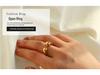 Adjustable Gold-Plated Stainless Steel Chubby Ring for Women - European & American Influencer Style