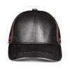 Men's Top Grain Cowhide Leather Baseball Cap - Duckbill Style for Middle-Aged & Elderly, Autumn/Winter Outdoor Fashion Dad Hat