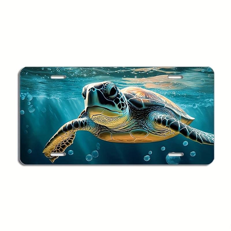 

Realistic Sea Turtle Underwater Ocean Marine Life D Flat Aluminum Tin Sign for Coastal Car Wall Decor Beach House Bar Ga 15x30cm(5.9x7.8inch)