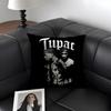 T-Tupac Shakurr Rapper Cushion Cover Natural Linen Organic Fabric Double-Sided Printing Sofa Home Decor Gift Pillow Case