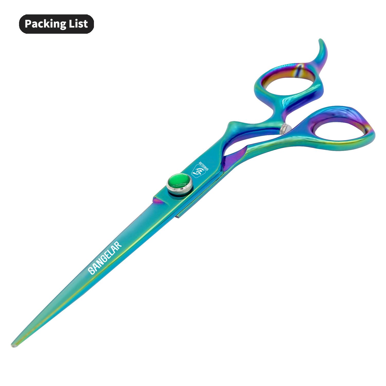 

Sangelar 7 дюймов, зеленые и синие ножницы для стрижки домашних животных, профессиональные ножницы для стрижки собак, кошек, щенков, ножницы для стрижки домашних животных, инструменты для зоомагазина 7 inch cutting