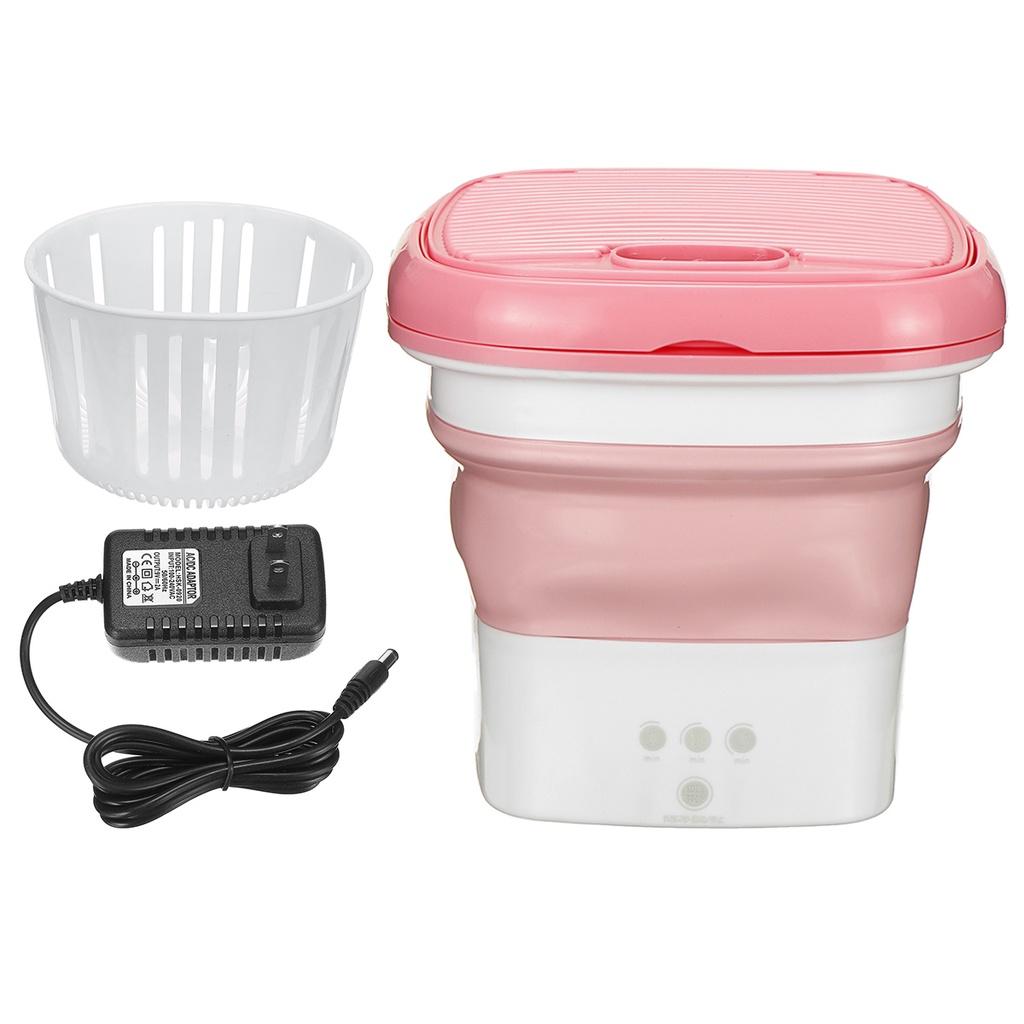 220V Travel Laundry Washer with Rotary Dryer For Clothing Underwear Shoes Washer Mini Folding Portable Washing Machine