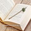 Green Prairie Donkey Stainless Steel Metal Bookmark Long Bar Page Marker with Round Ornament Read...