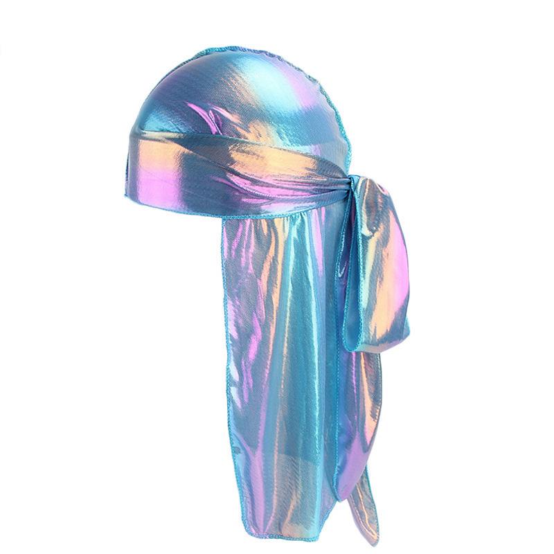 Unisex Seidensatin Durags Bandanas Turbanhut Langes Ende Pirat Langes Band Durag Biker Kopfbedeckung Stirnband Haaraccessoires One Size gray