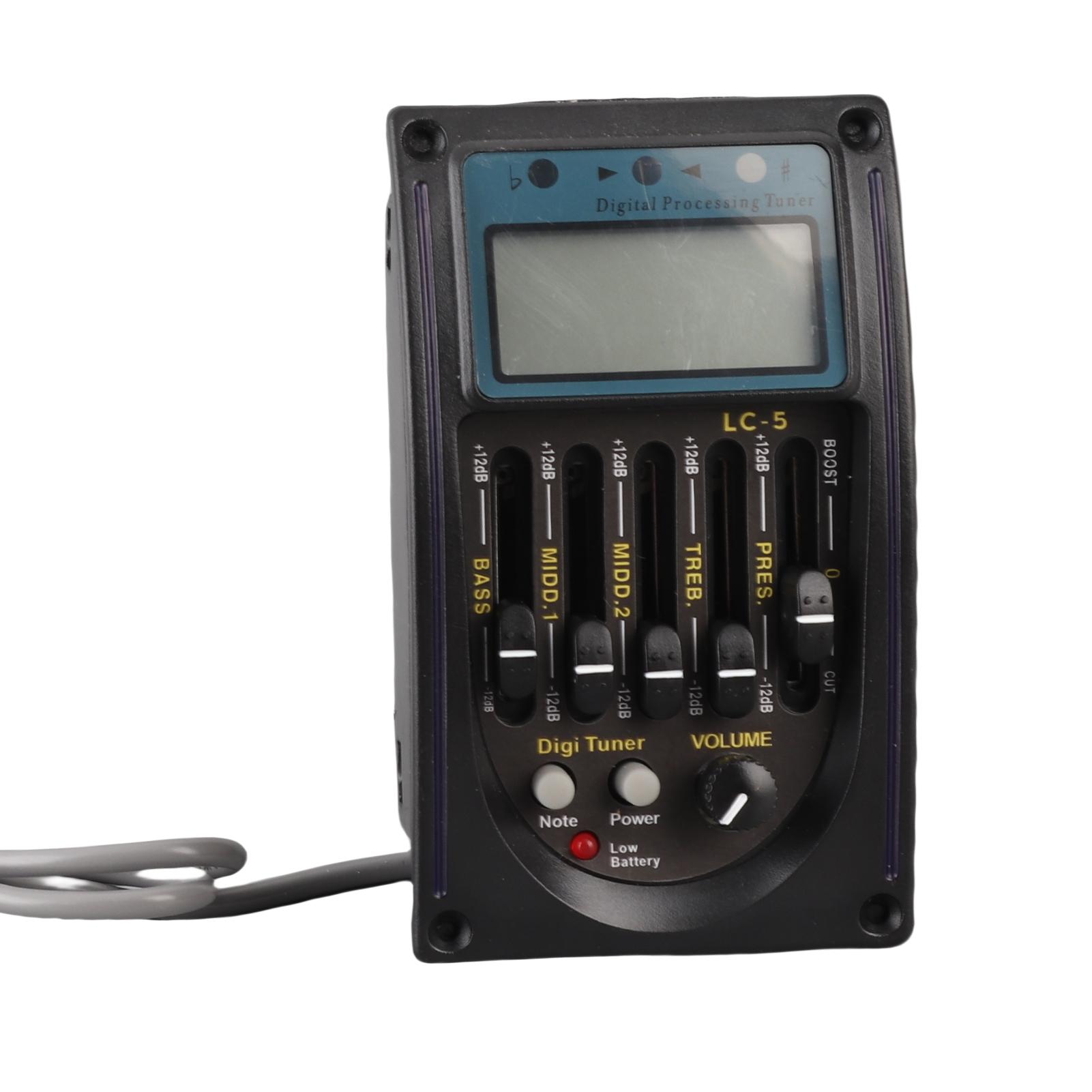 

5-полосный гитарный звукосниматель ЖК-эквалайзер настройка регулируемый принадлежности для музыкальных инструментов