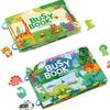1Set Cartoon Quiet Book Montessori Busy Book with Animal Recognition Puzzle Interactive Game Cards for Preschool DIY Puzzle Book