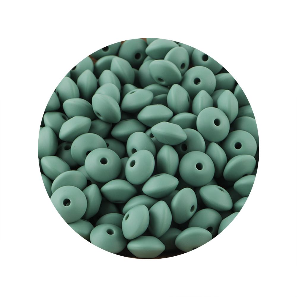 New 50pcs/lot Silicone Lentil Silicone Beads 12mm Jewelry Making Lentil Beads DIY Necklace Bracelets Jewelry Accessories