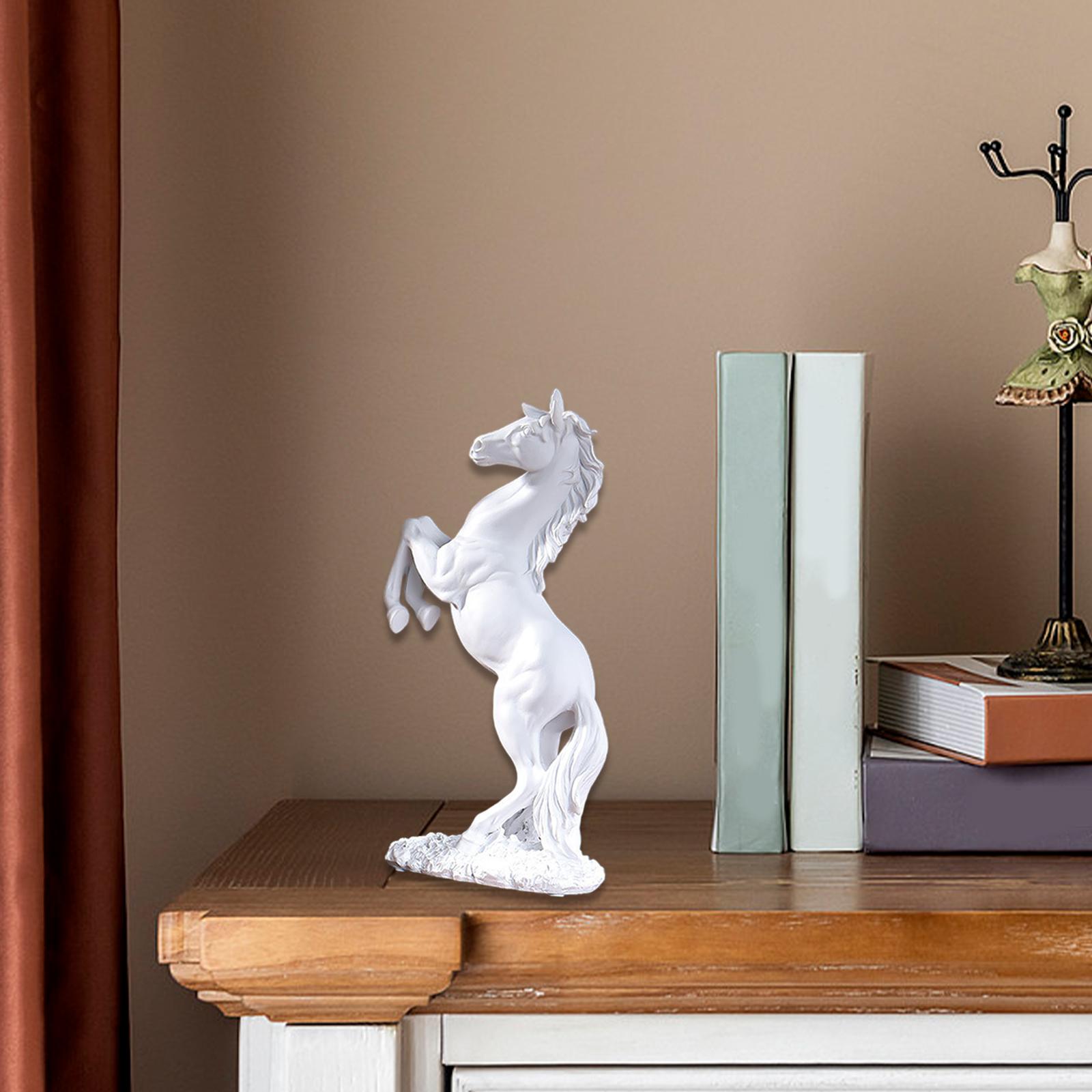 

Статуя лошади, центральный элемент мебели, украшение, орнамент, фигурка лошади для настольной тумбочки, шкафа, кабинета, книжной полки белый