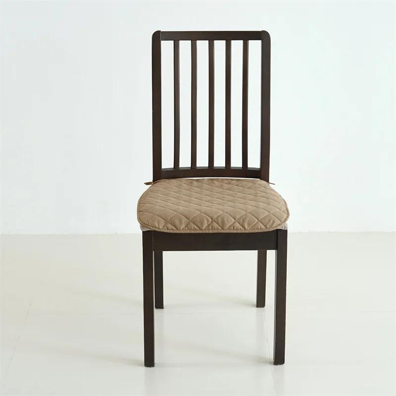 1PC Quilted Chair Seat Cushion Non-Slip Dining Chair Covers Solid Color Office Stool Seat Pads for Hotel Wedding Restaurant