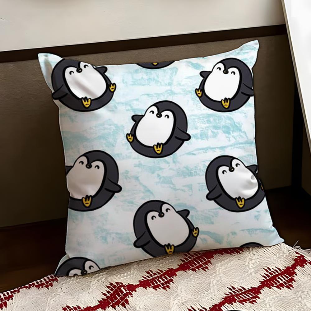 Cartoon Cute PPingu Cushion Cover Reversible Soft Durable Pillow Cover Home  Car MultiScene Use for Daily Comfort