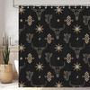 Mystical Black and Gold Astrological Waterproof Shower Curtain – Perfect for Adding a Unique and Stylish Touch to Your Bathroom