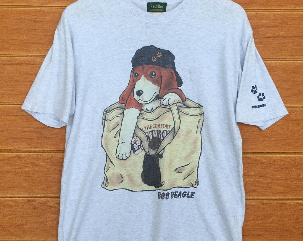 Vintage 90s East Boy Bob Beagle Print T-Shirt - Size M