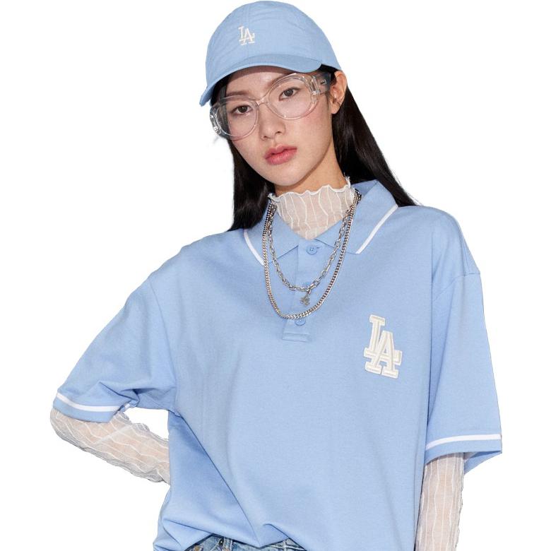 MLB Los Angeles Dodgers SS21 Sport Freizeit Kurzarm Poloshirt Unisex Poloshirts Himmelblau 31TSQ2131-07S