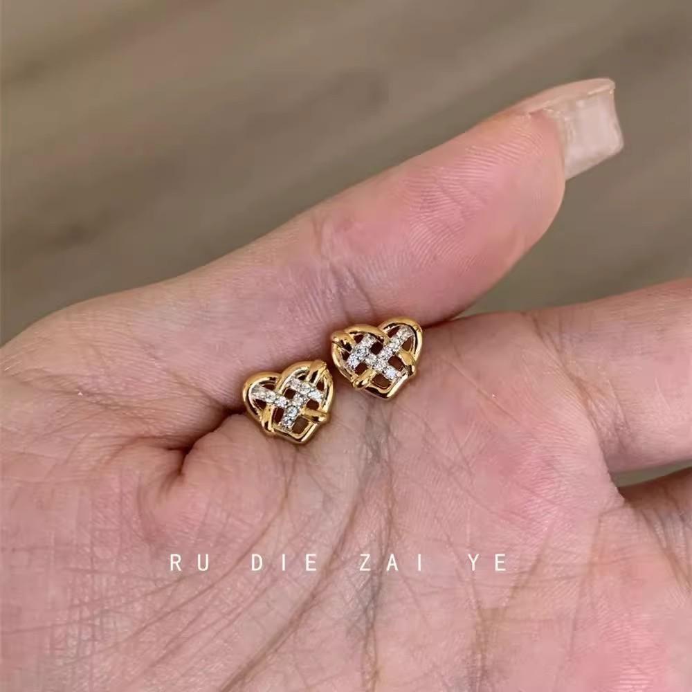 

Sweetheart cookies~ mini cookies love stud earrings niche design exquisite light luxury high-end ear