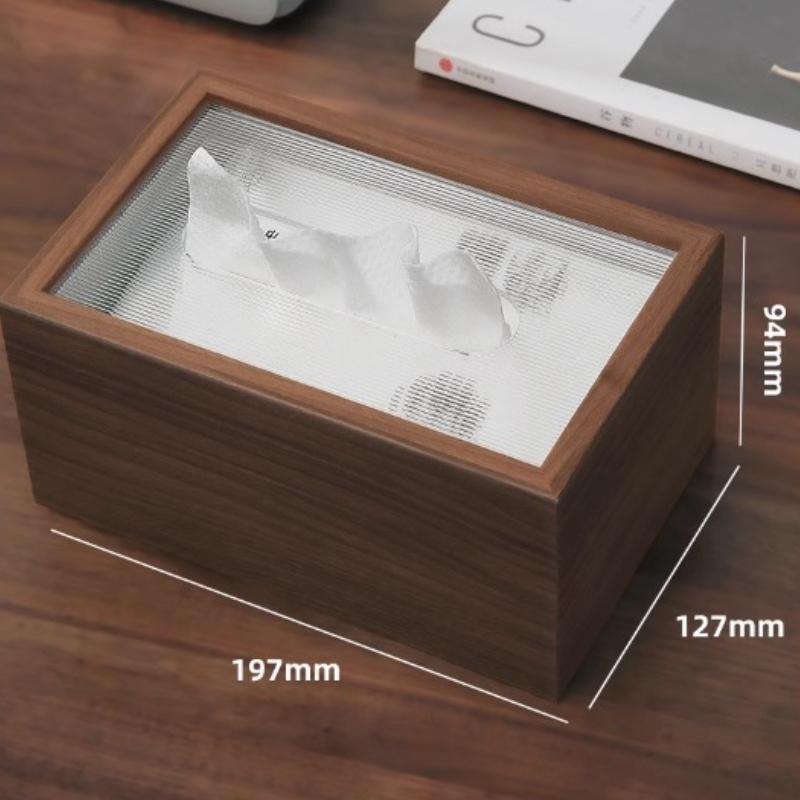 Wooden Tissue Box Paper Simple Desktop Waterproof Tissue Case Rectangular Elegant Tissues Organizer Kitchen Office Storage Box