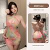 Jiuli Qingchuan Colorful Lingerie Strappy Dress: Sweet Easy-Off Temptation Pajamas with Hip-Hugging Skirt.