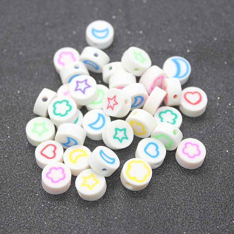 Soft Pottery Pieces Beaded Diy Mobile Phone Chain Accessories Loose Beads Smiley Face Letters Animal Fruit Mixed Soft Pottery