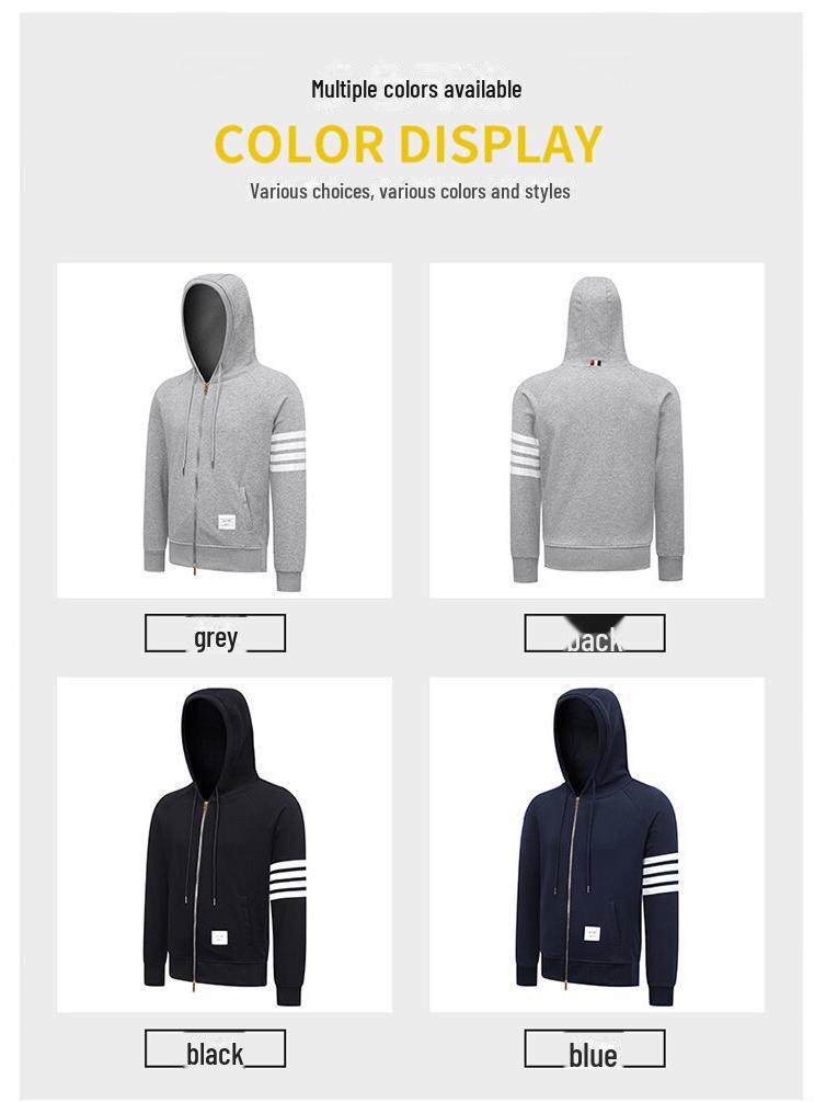 THOM BRIELLE Plus Velvet Four-Bar Sweater: Thick, Warm, Trendy Casual Jacket