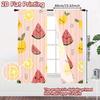 2D FLAT PRINTING 2pcs Curtains (Without Rod) Fruit Party Design Modern Fashionable Curtainments during the April Fools is Day
