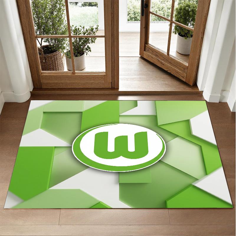 VfL Wolfsburg FC Design Kristall-Samt-Teppich Weiche Dekorationsmatte für Schlafzimmer Eingang