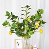 Artificial Lemon Branches Lemon with Green Leaves Lifelike Fake Lemon Leaf Picks Home Table Decoration Garden Kitchen Vase Decor