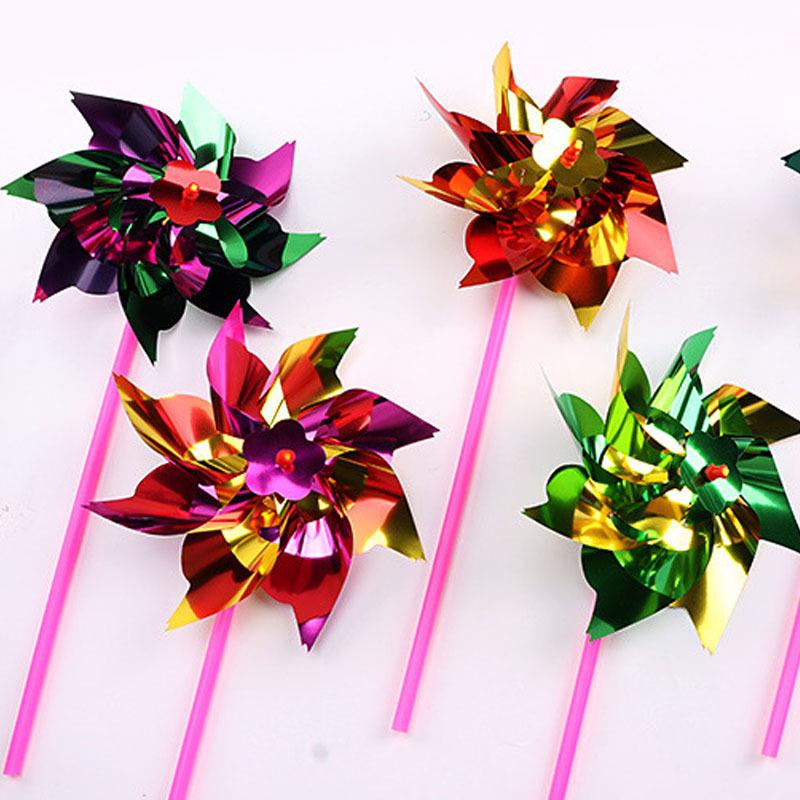 Colorful Sequin Windmill Toy - DIY Outdoor Decoration for Kids & Kindergarten