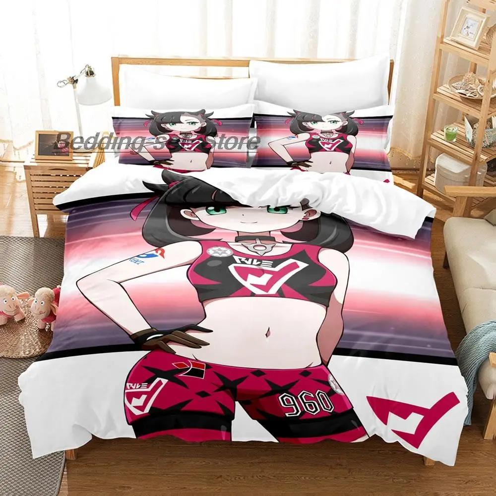 Kawaii Marnie Bedding Set Single Twin Full Queen King Size Bed Set Aldult Kid Bedroom Duvetcover Sets 3D Anime Bed Sheet Set