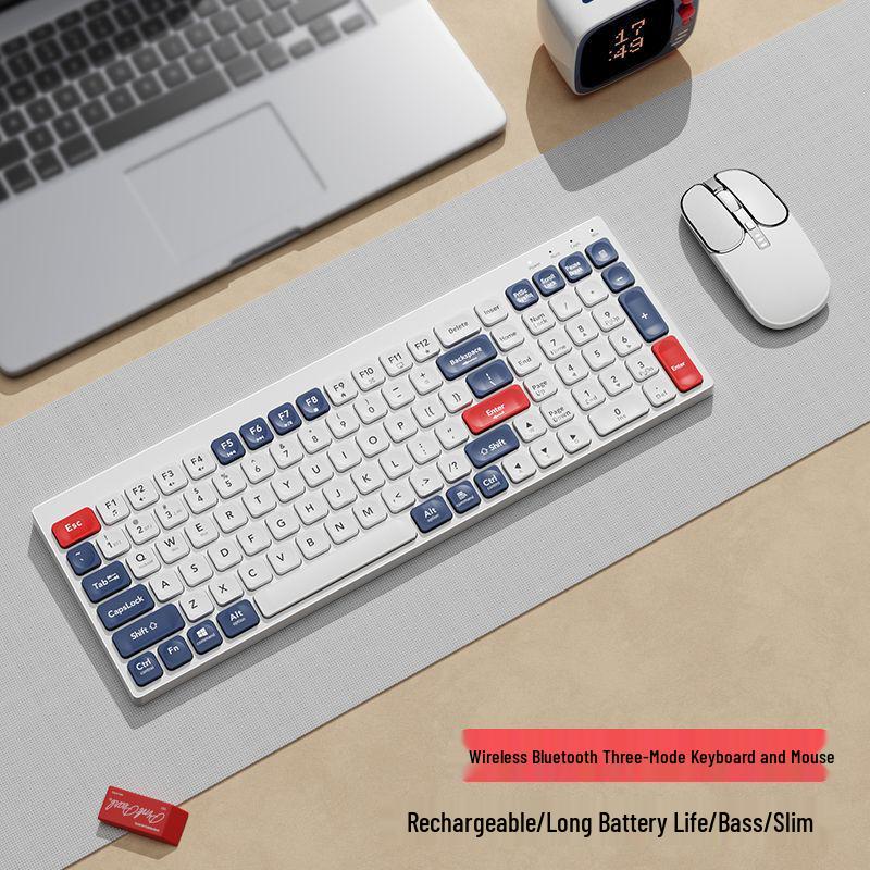 Rechargeable Silent Wireless Bluetooth Dual-Mode Keyboard and Mouse for Office & Home
