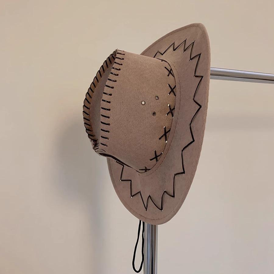 Summer Western Cowboy Hat Women Casual Sun Protection Hat Street Retro Face Showing Little Knight Hat Sun Protection Travel