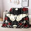 Dark Romance Butterfly Roses Blanket Sofa Blanket Camping Trip Bedroom Outdoor Plush Blanket Digital Printing