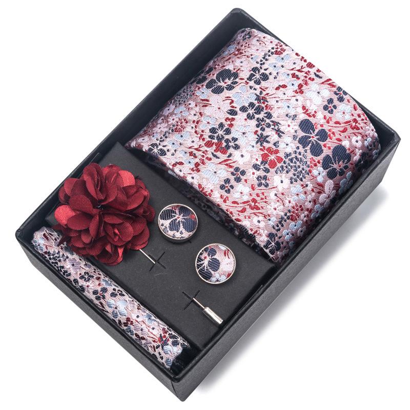 Herren Formale 8cm Krawatte Sechsteiliges Geschenkbox-Set für Bräutigam und Geschäftliche Anlässe