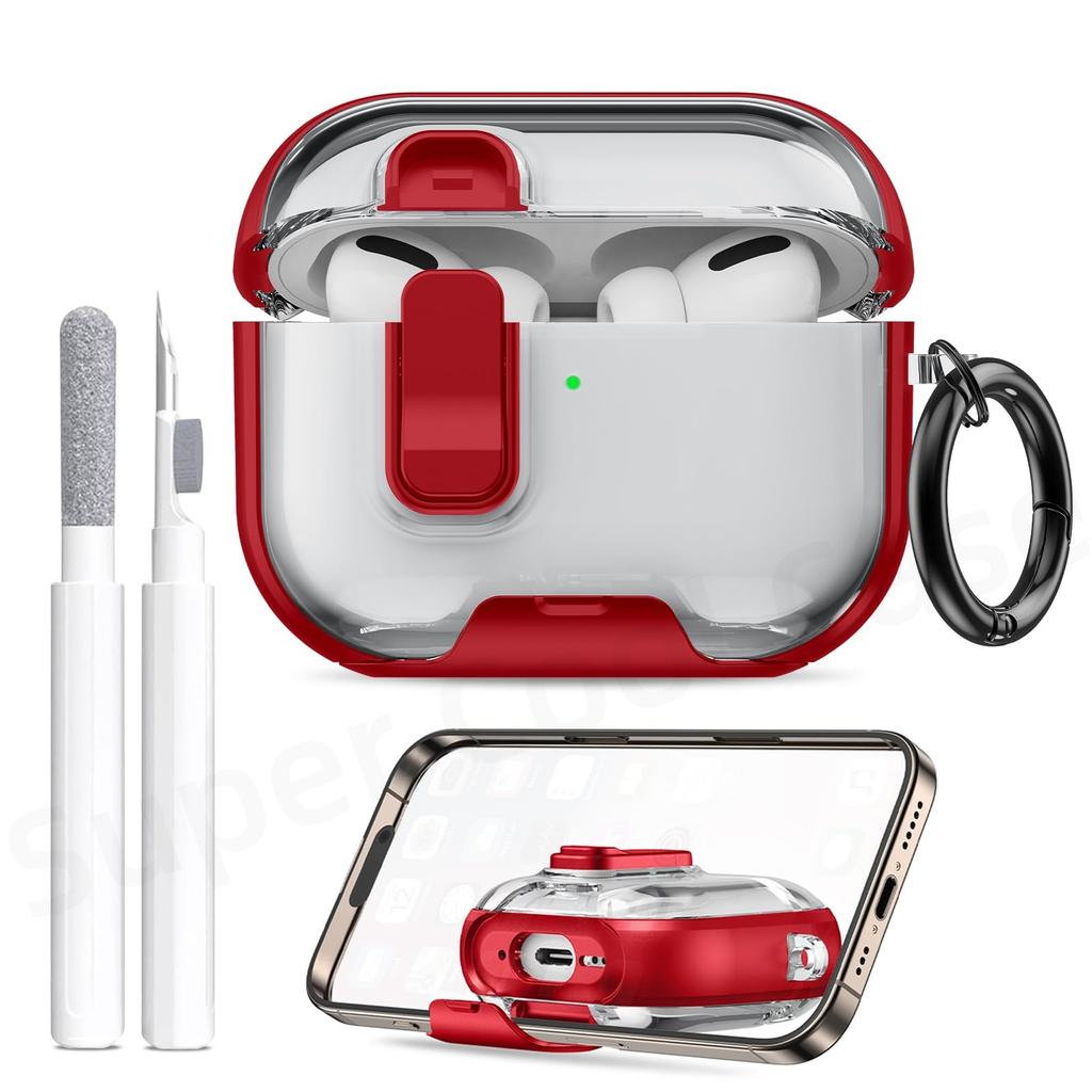 For AirPods Pro 3 Case 2025 with Phone Stand&Cleaner Kit Protective Cover for AirPods Pro 3 with Keychain for Airpods Pro 3 Case