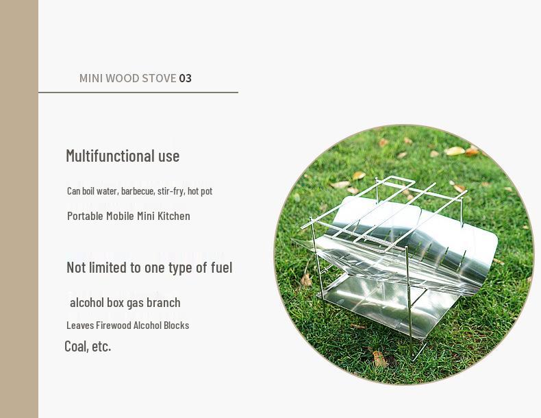 Ultra-Light Foldable Portable Barbecue Fire Pit and Stove