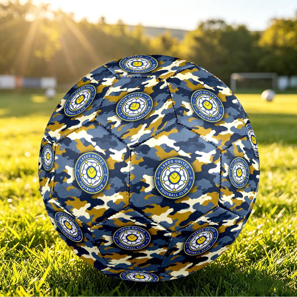 Leeds United FootballPrinted Size 5 Soccer Bball, Anti Slip Adult Match Football Souvenir for Football Fans